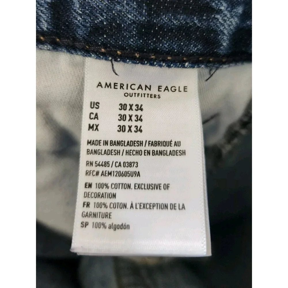 American Eagle Original‎ Straight Men's Jeans 30x34* (31x31) Blue Cotton Denim